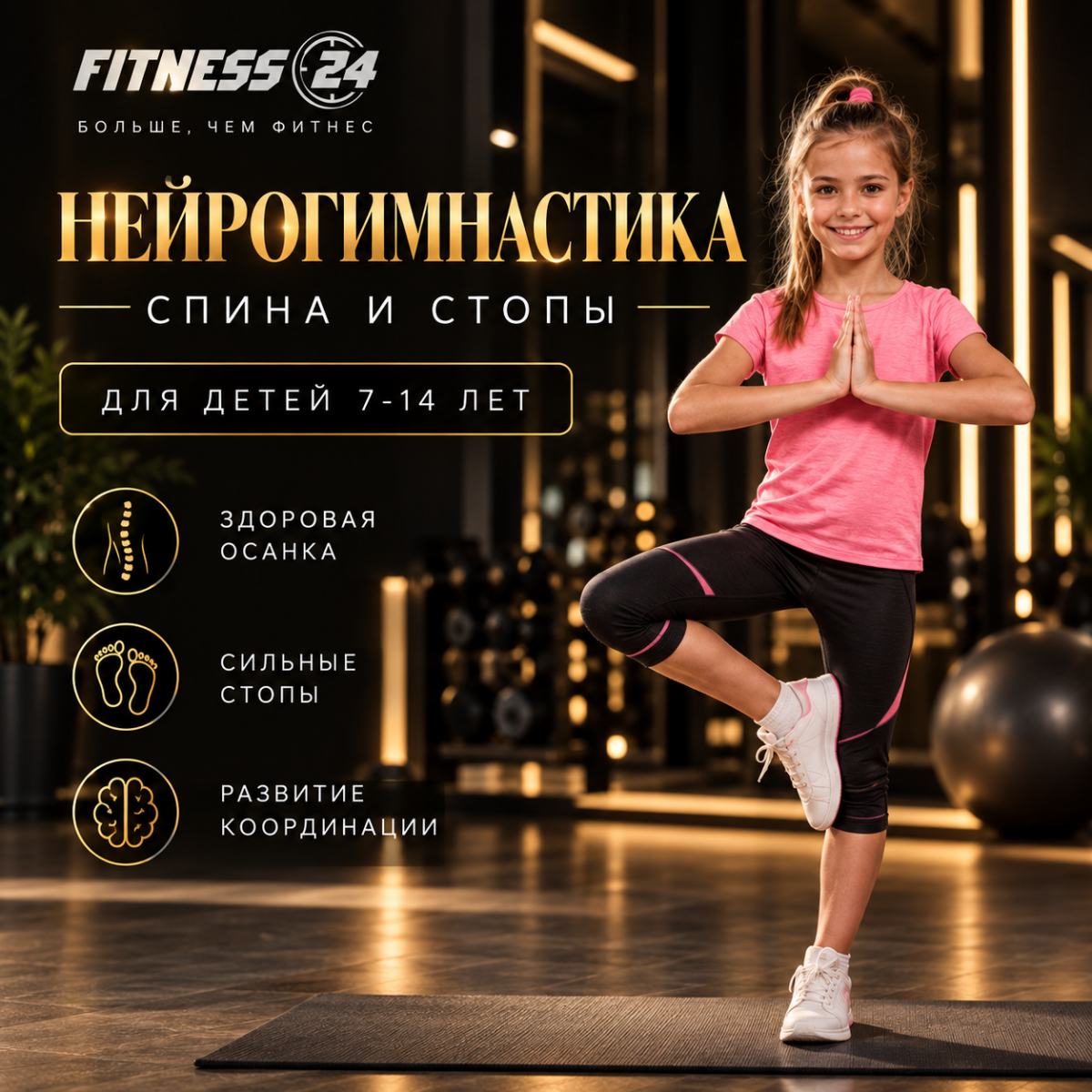 НейроГимнастика. Спина и стопы. Для детей 7–14 лет.
